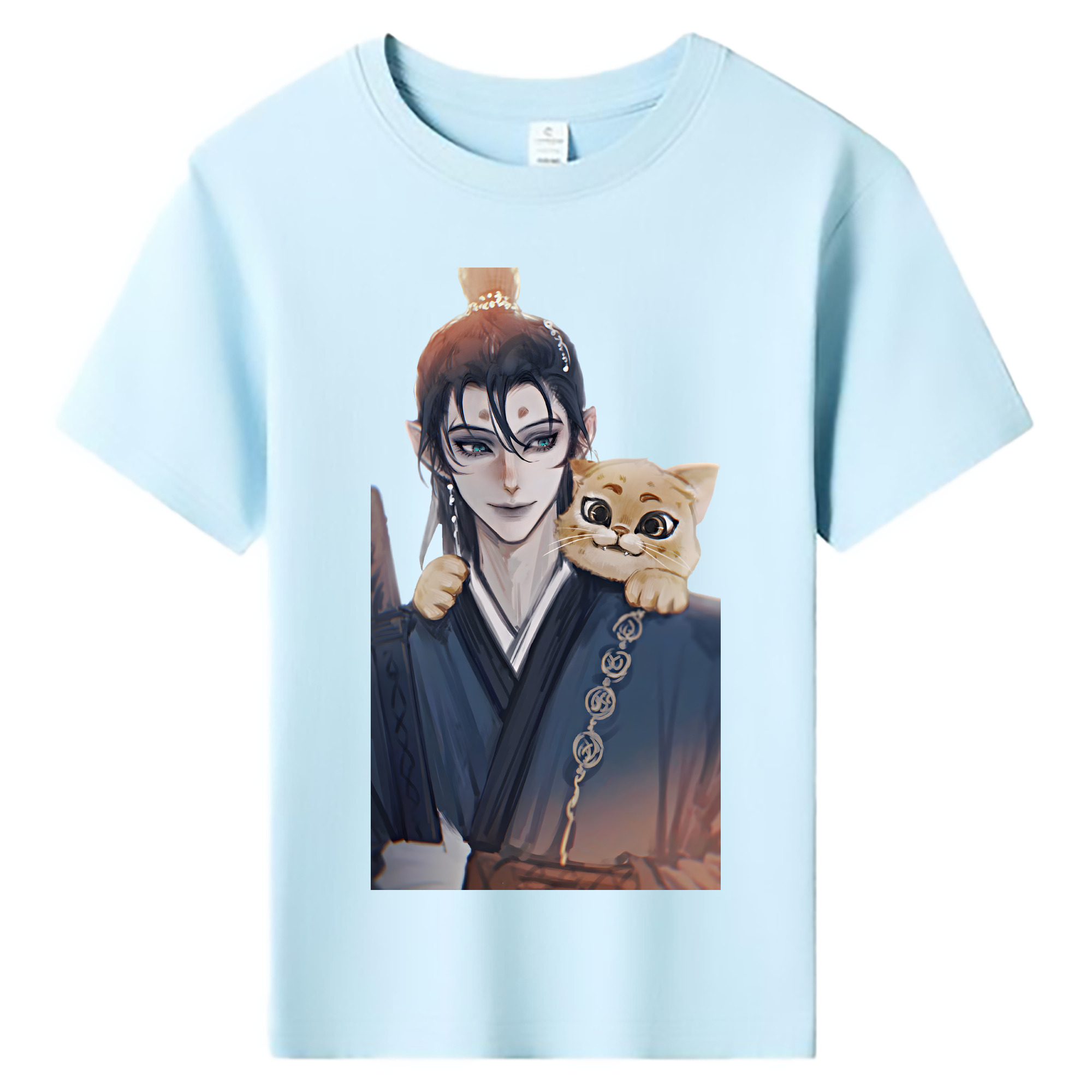 （画像用） Ne Zha 2 ナタ 魔童の大暴れ 綿100％キッズTシャツ（フロントプリント）